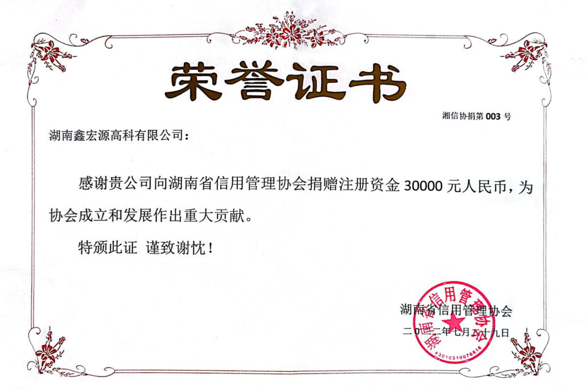 荣誉证书（信用协会）